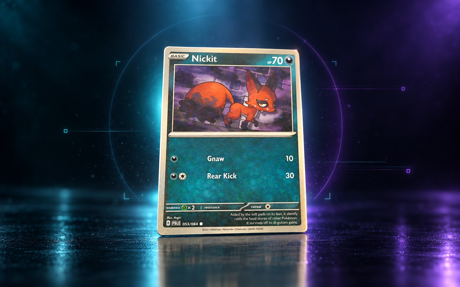 Nickit trading card presented in a premium RareIQ computer-vision display